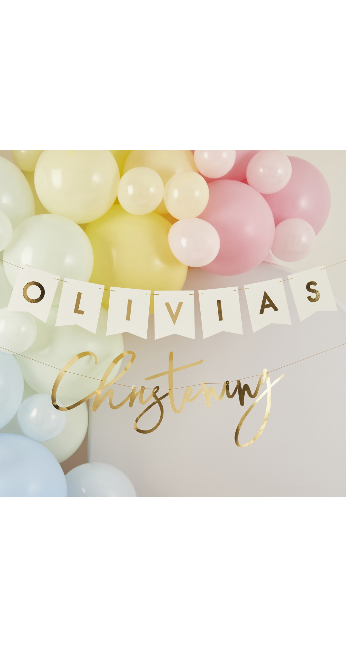 Gold Christening Personalised Banner 2M