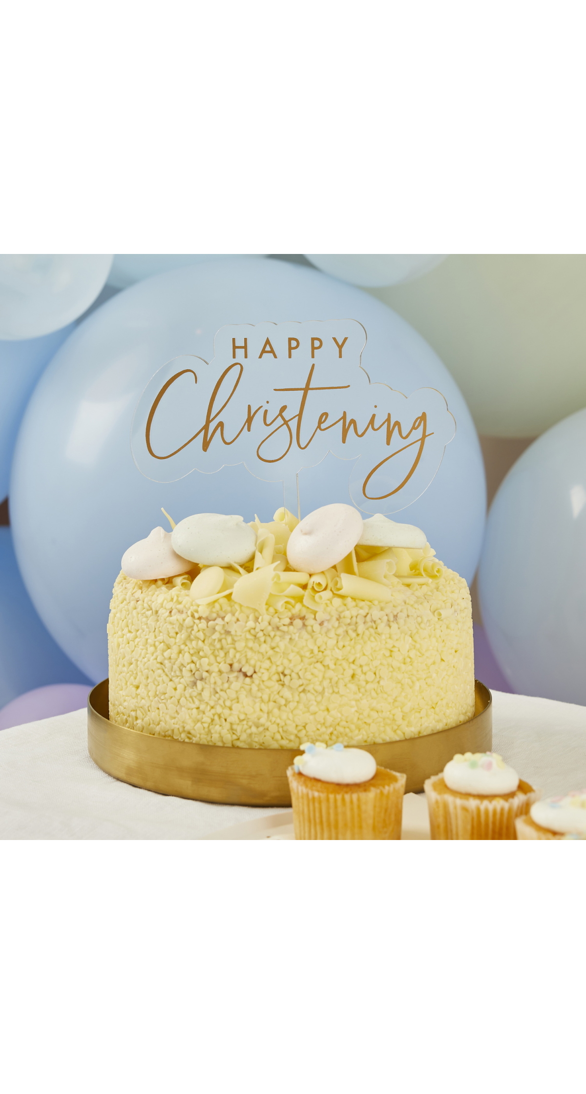 Happy Christening Acrylic Cake Topper