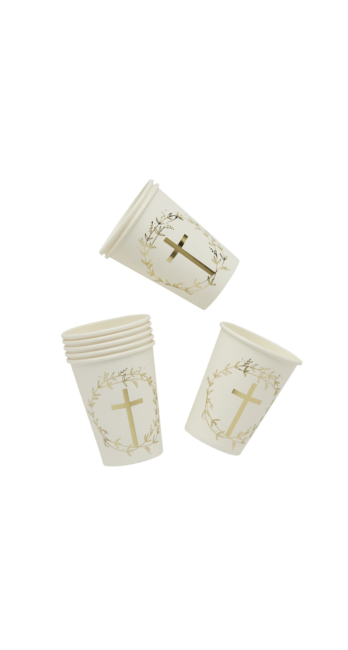 Gold Cross Paper Cups 8 pcs - Image 2