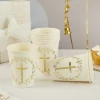 Gold Cross Paper Cups 8 pcs