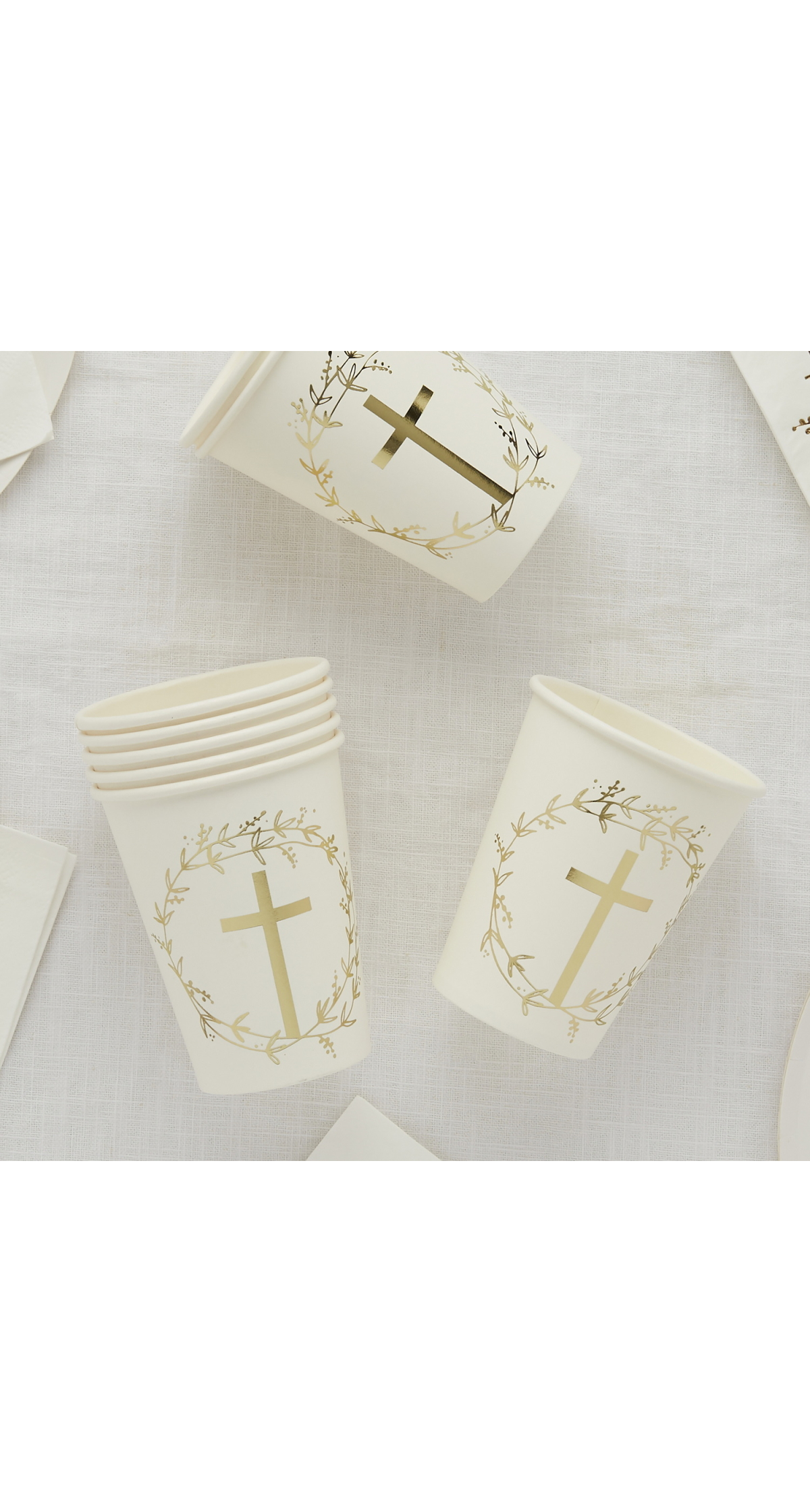 Gold Cross Paper Cups 8 pcs - Image 3