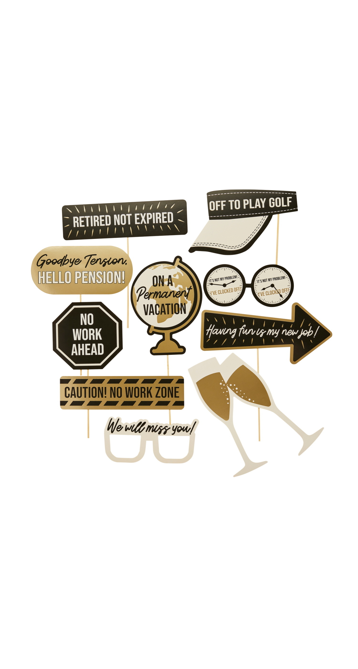 Retirement Photo Booth Props 10 Pack