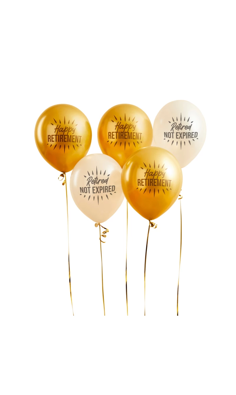 Happy Retirement Latex 12 Balloons 5 Pack