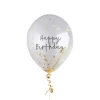 Gold Happy Birthday Confetti 12 Inch Latex Balloons 5pk - Image 2