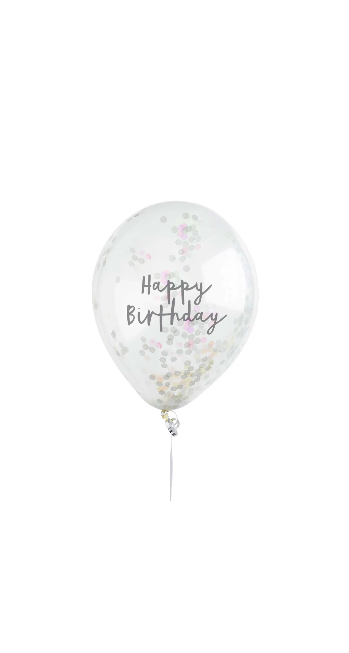 Iridescent Happy Birthday Confetti 12 Inch Latex Balloons 5pk - Image 2