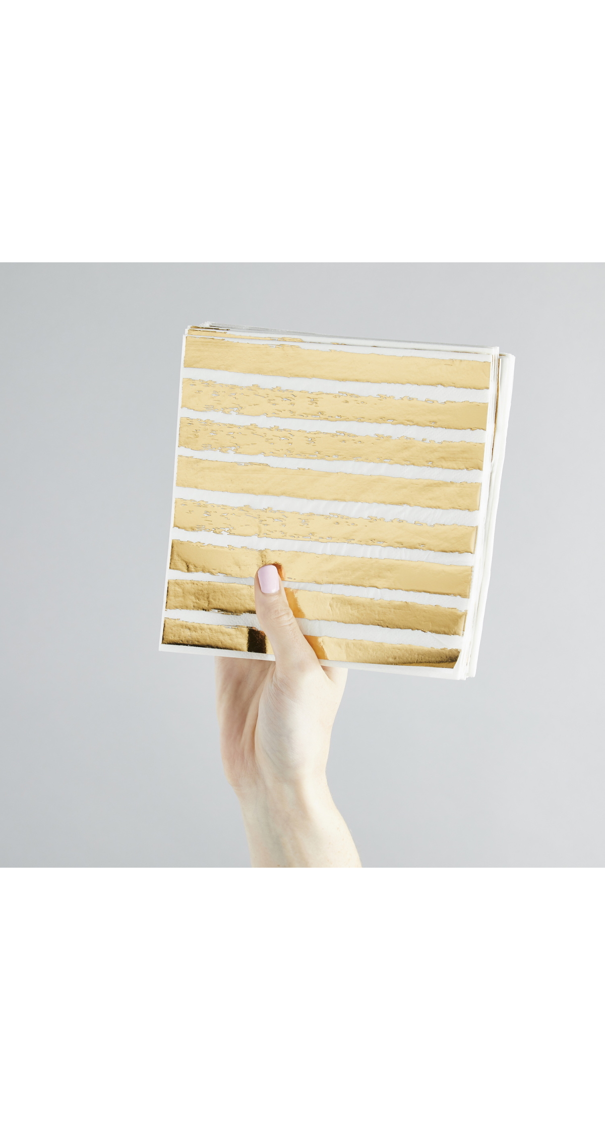 Gold Striped Napkins 16pk (165x165mm) - Image 4