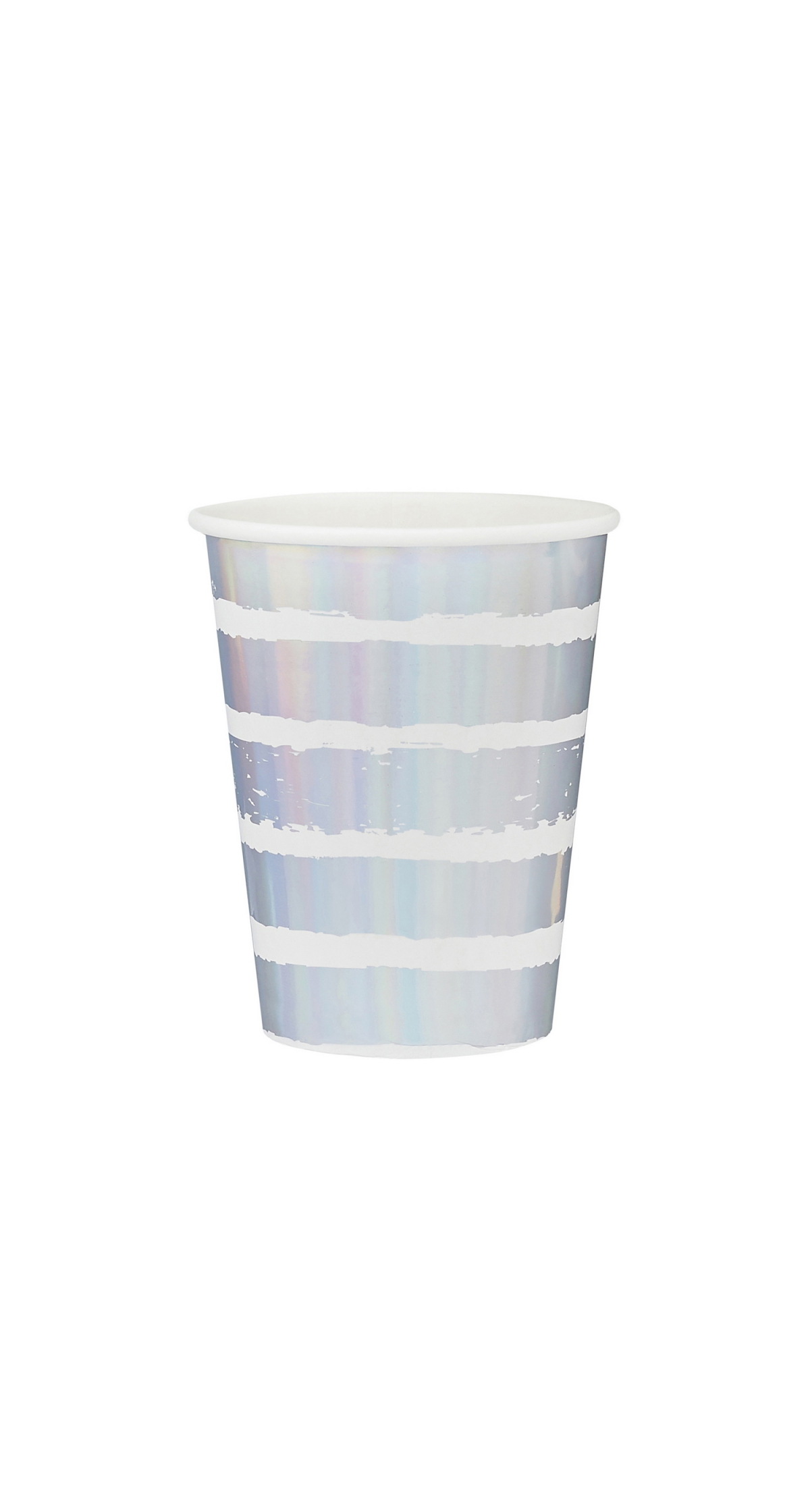 Iridescent Striped Paper Cups 8pk (75x95mm) - Image 2