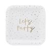 Gold Let's Party 9 Paper Plates 8 pcs - Image 2