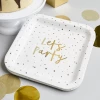 Gold Let's Party 9 Paper Plates 8 pcs - Image 4