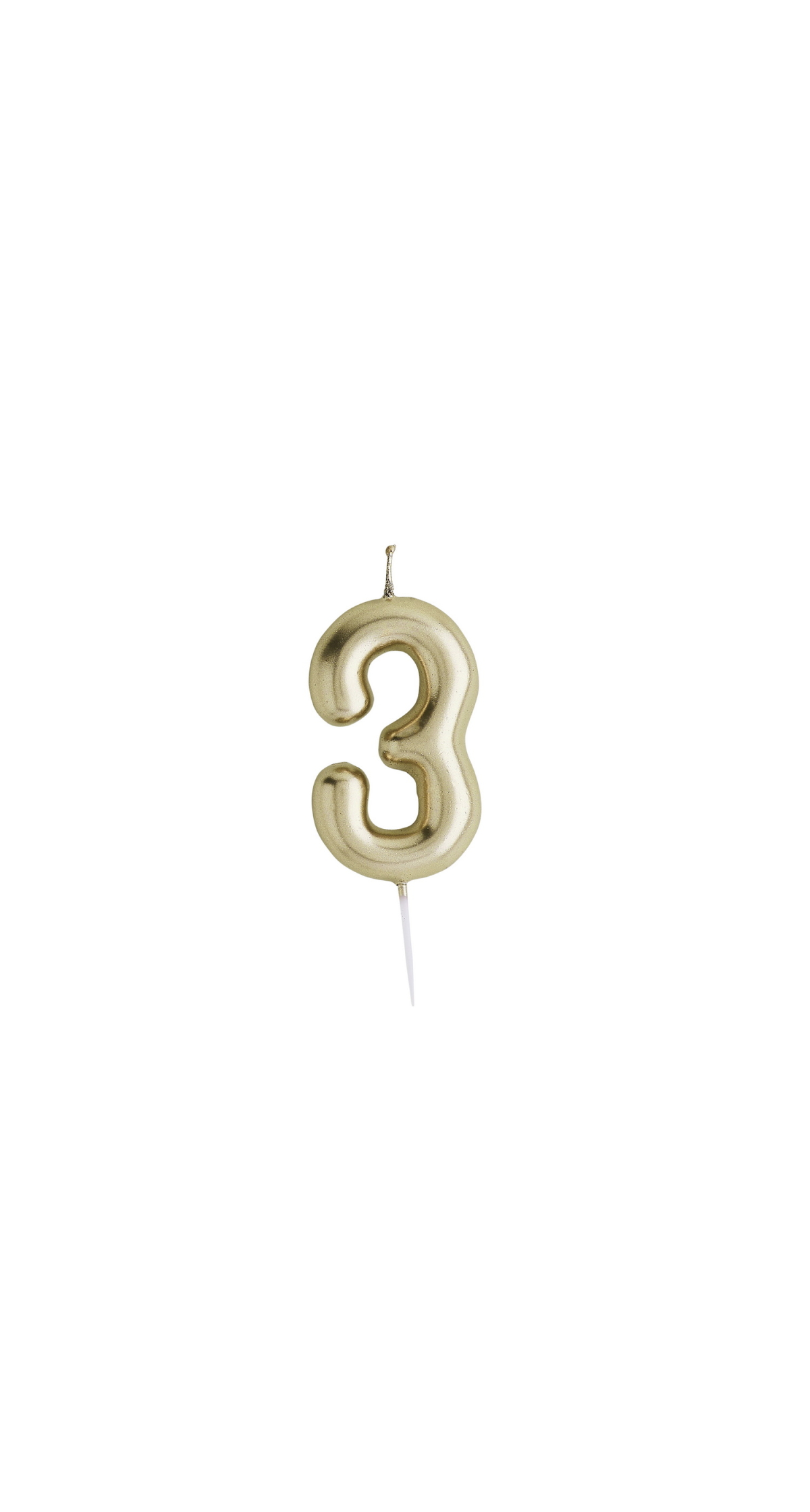 Gold No.3 Candle (H)84x(W)40mm