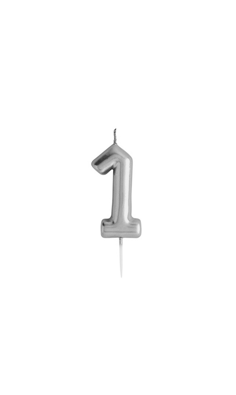 Silver No.1 Candle (H)80x(W)30mm