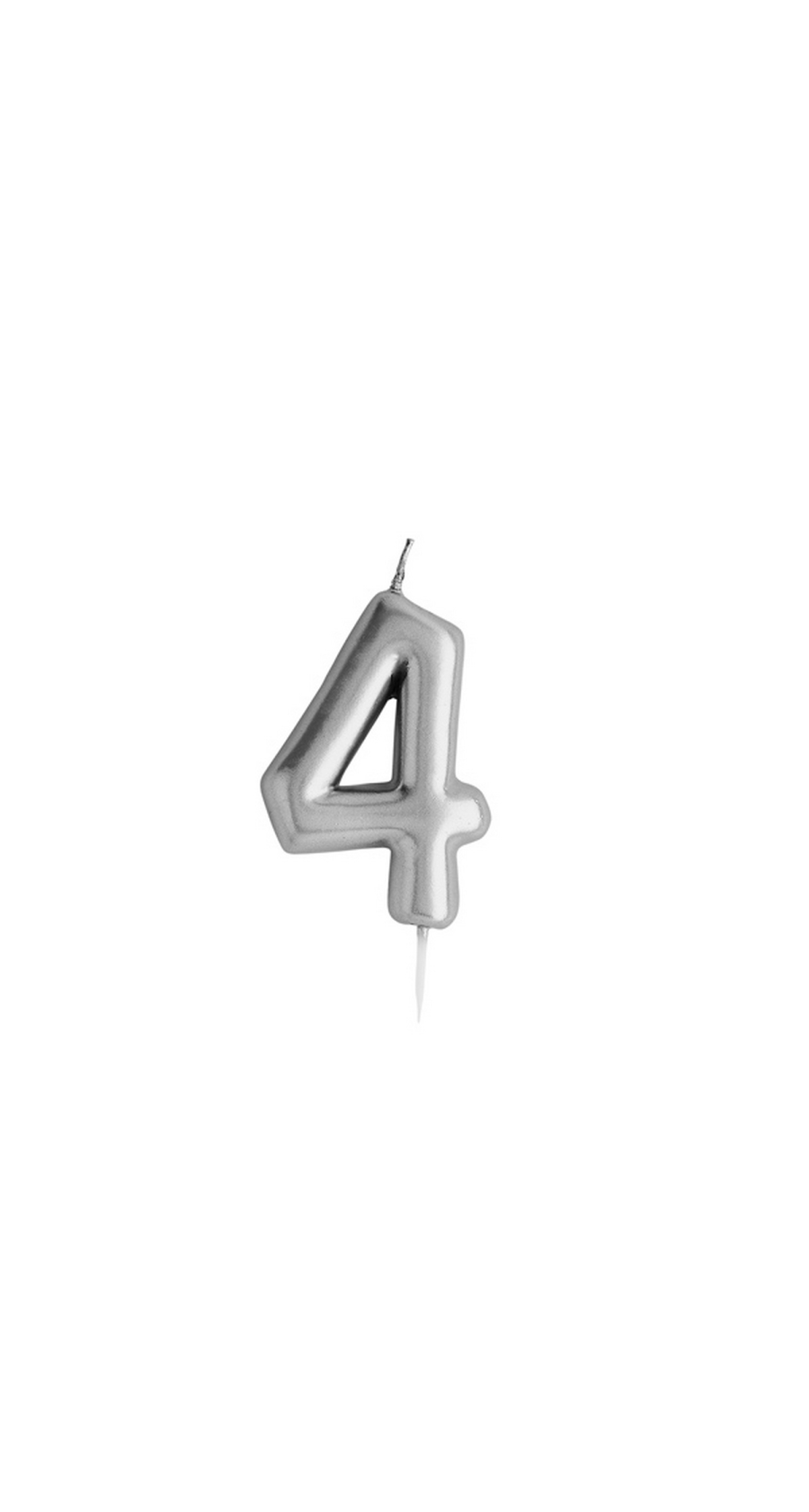 Silver No.4 Candle (H)85x(W)42mm