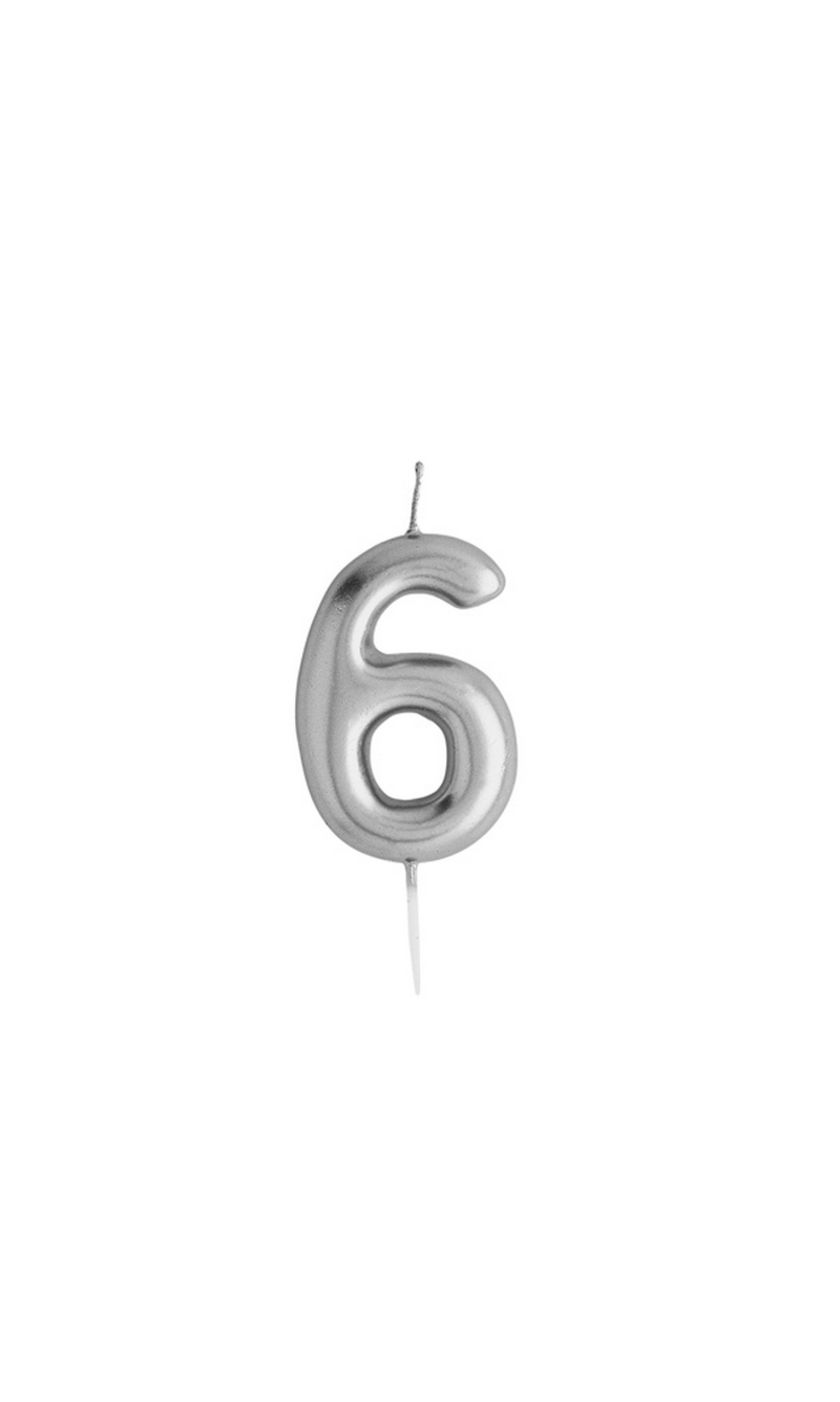 Silver No.6 Candle (H)85x(W)41mm