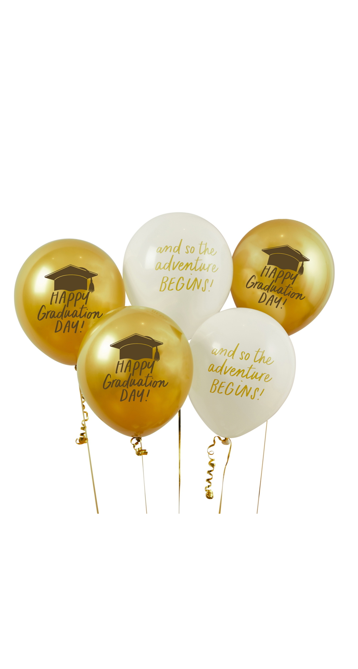 Graduation 12 Inch Latex Balloons 5 Pack - Image 2
