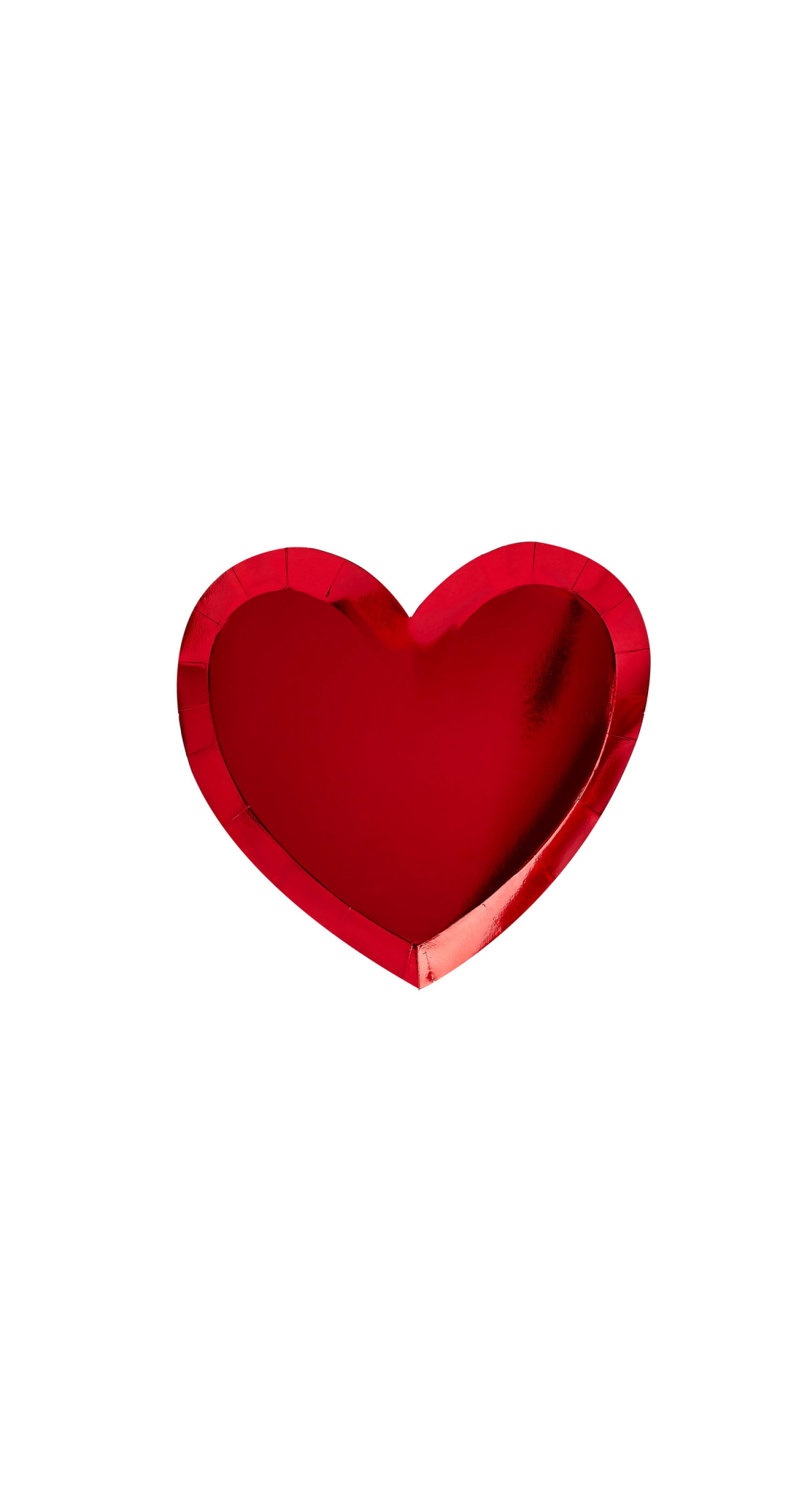 Heart Red Metallic Paper Plate 8 pcs