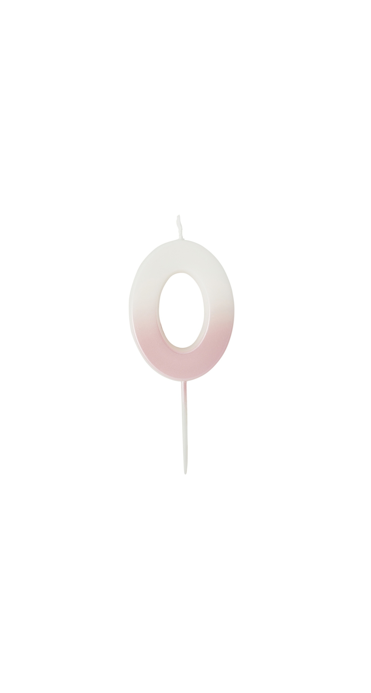 Pink Ombre Number 0 Wax Candle