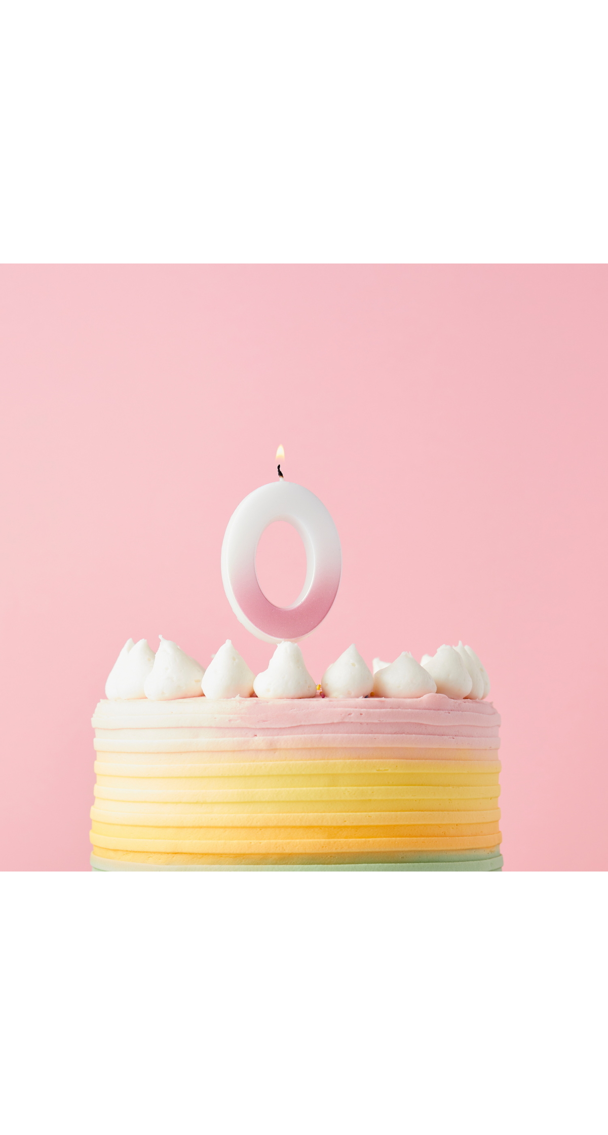 Pink Ombre Number 0 Wax Candle - Image 3