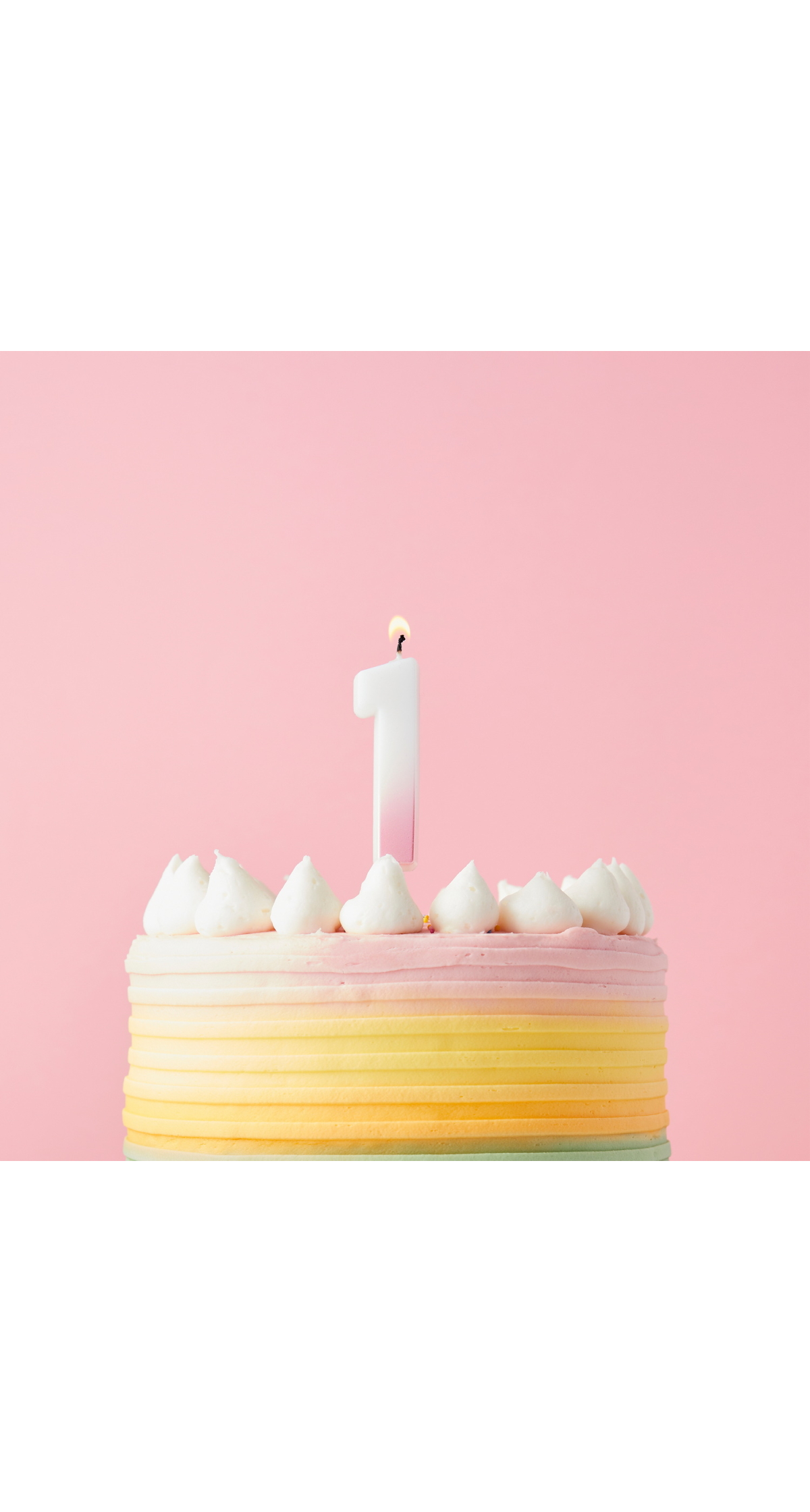Pink Ombre Number 1 Wax Candle - Image 3