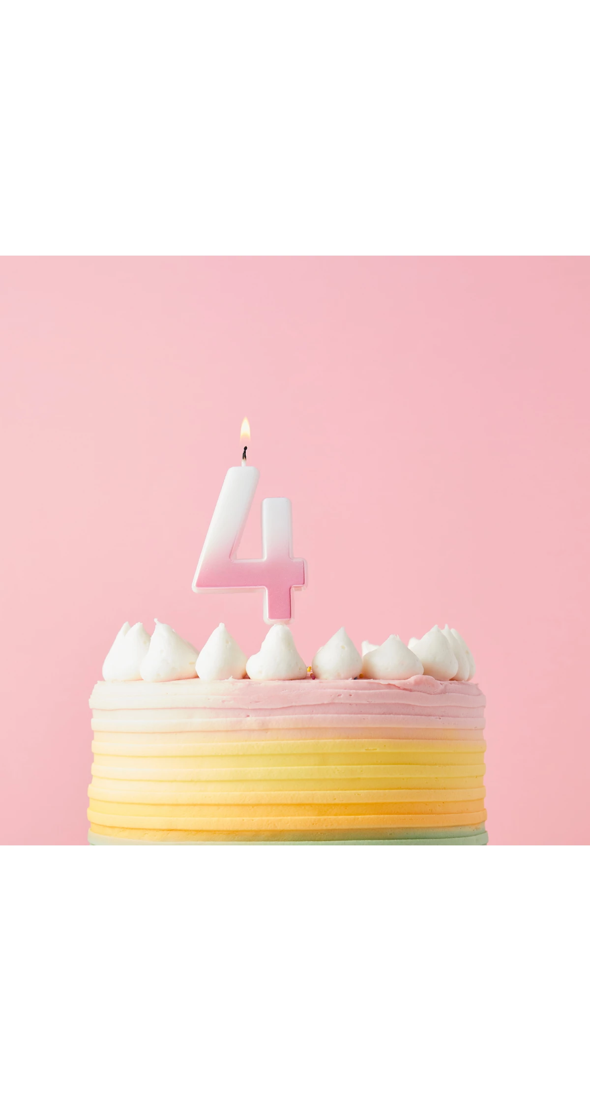 Pink Ombre Number 4 Wax Candle - Image 3