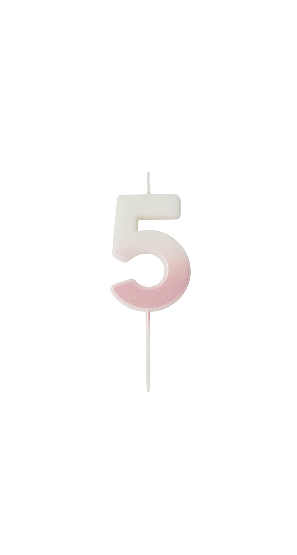 Pink Ombre Number 5 Wax Candle