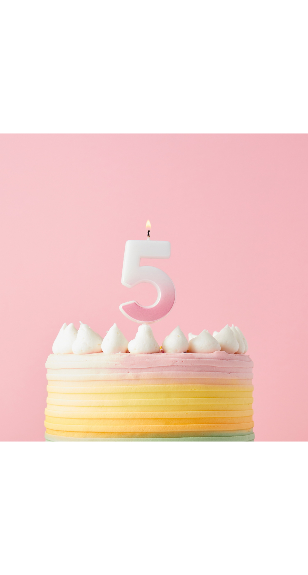 Pink Ombre Number 5 Wax Candle - Image 2
