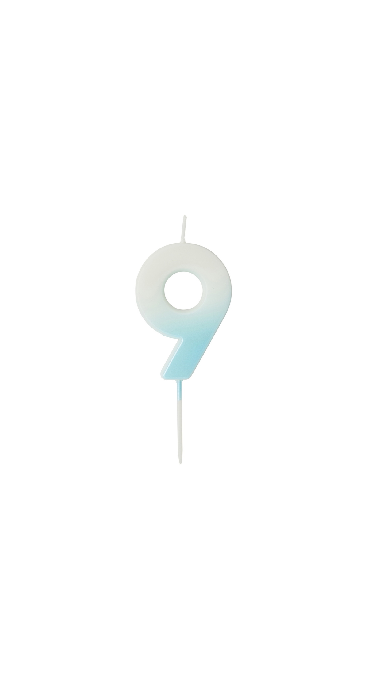 Blue Ombre Number 9 Wax Candle