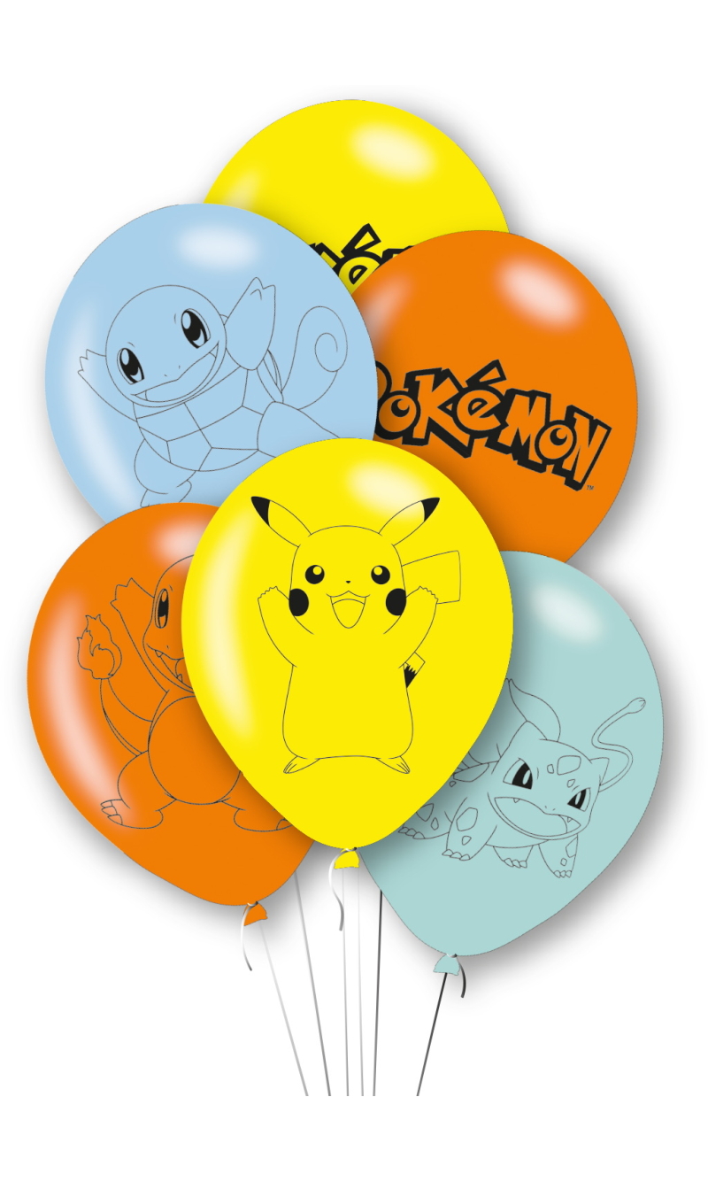 Pokemon Latex Balloons 11 Inch - 6pk