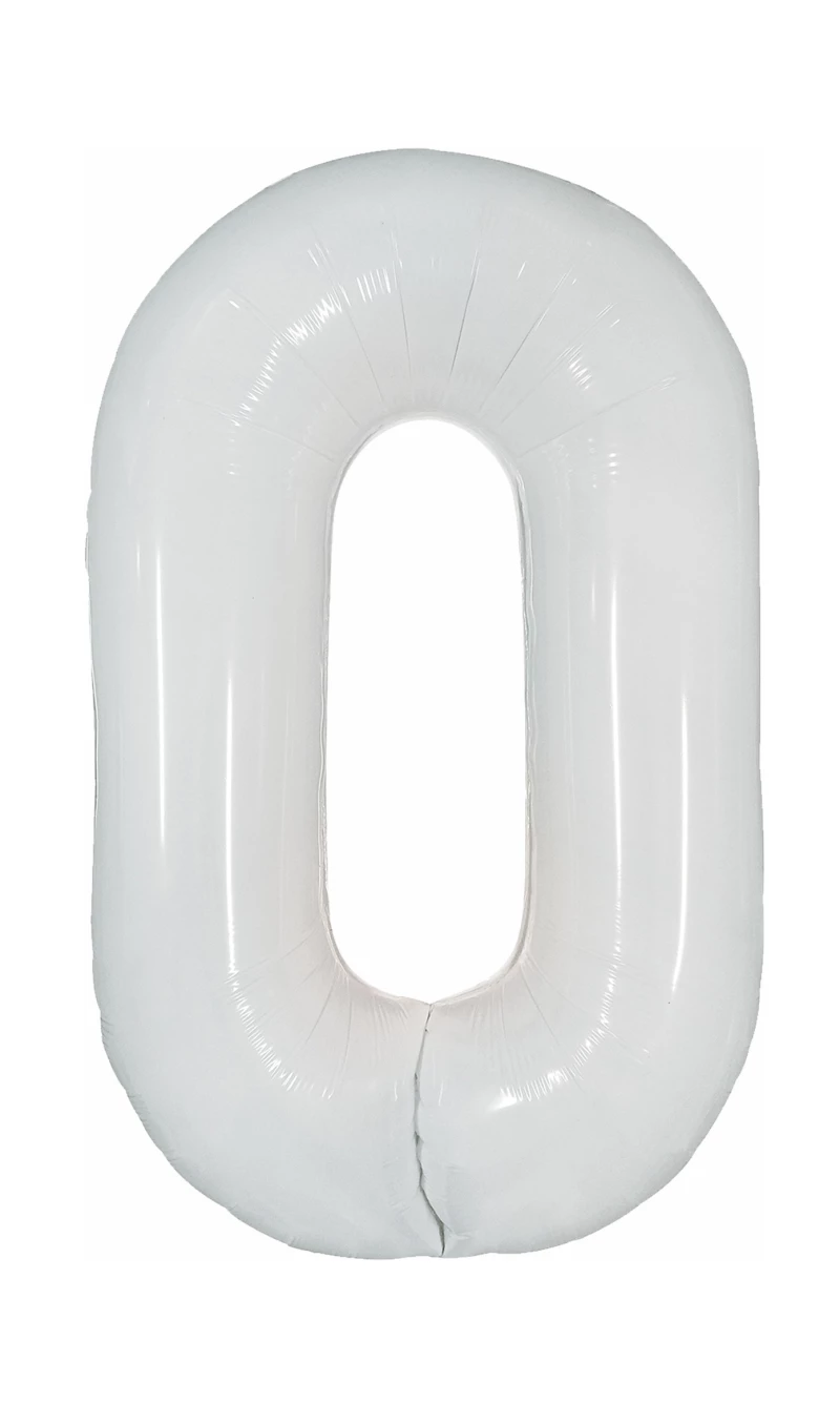 40 Inch Foil Balloon Number 0 - White
