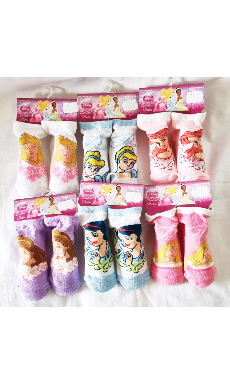 Disney Princess Booties / Butins Socks - For Age 18 to 24 Months