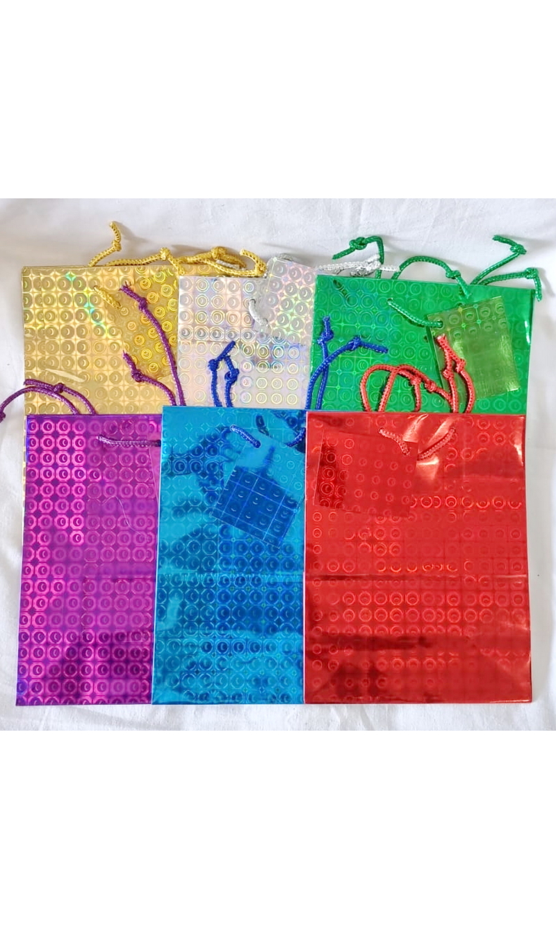 Holographic Paper Gift Bags Assorted Colors – 22.5x17.5cm