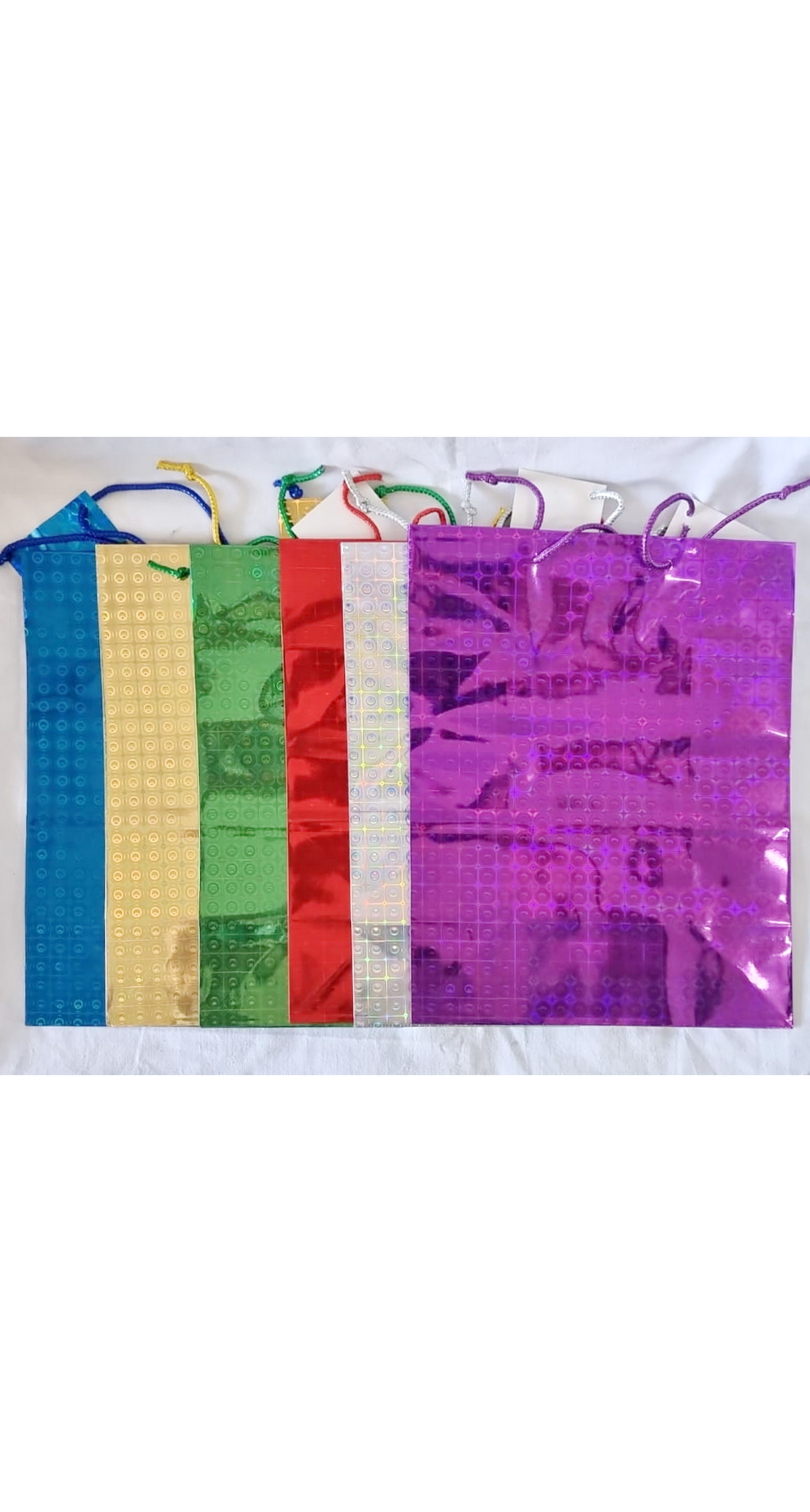 Holographic Paper Gift Bags Assorted Colors - 33x26cm