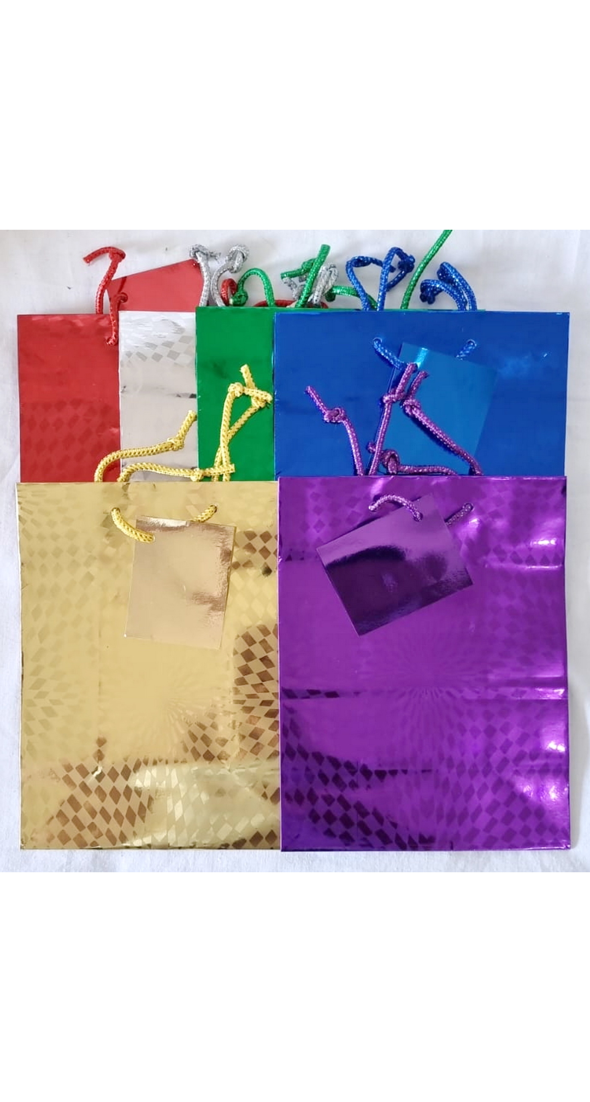 Holographic Paper Gift Bags Assorted Colors â€“ 22.5x17.5cm