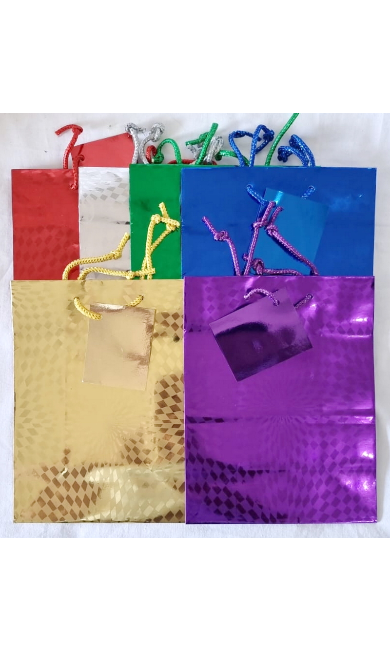 Holographic Paper Gift Bags Assorted Colors – 22.5x17.5cm