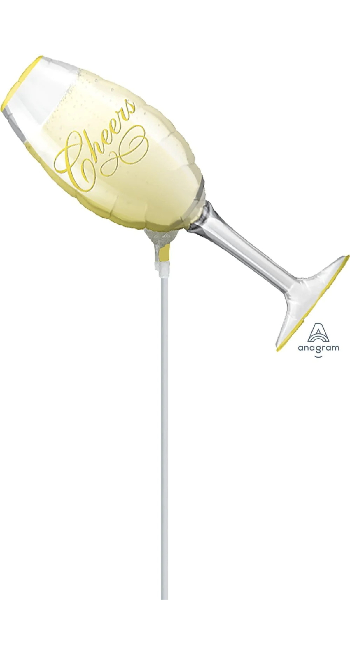 Mini Shape Cheers Champagne Glass 14 Inch Foil Balloon - Air Fill Only - Image 2