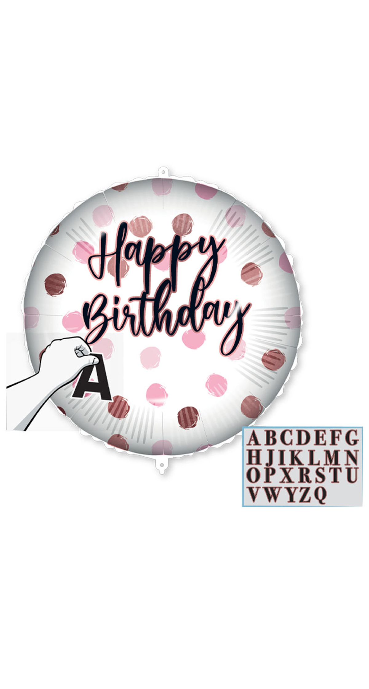 Personalised Happy Birthday Pink Foil Balloon 18"/46cm