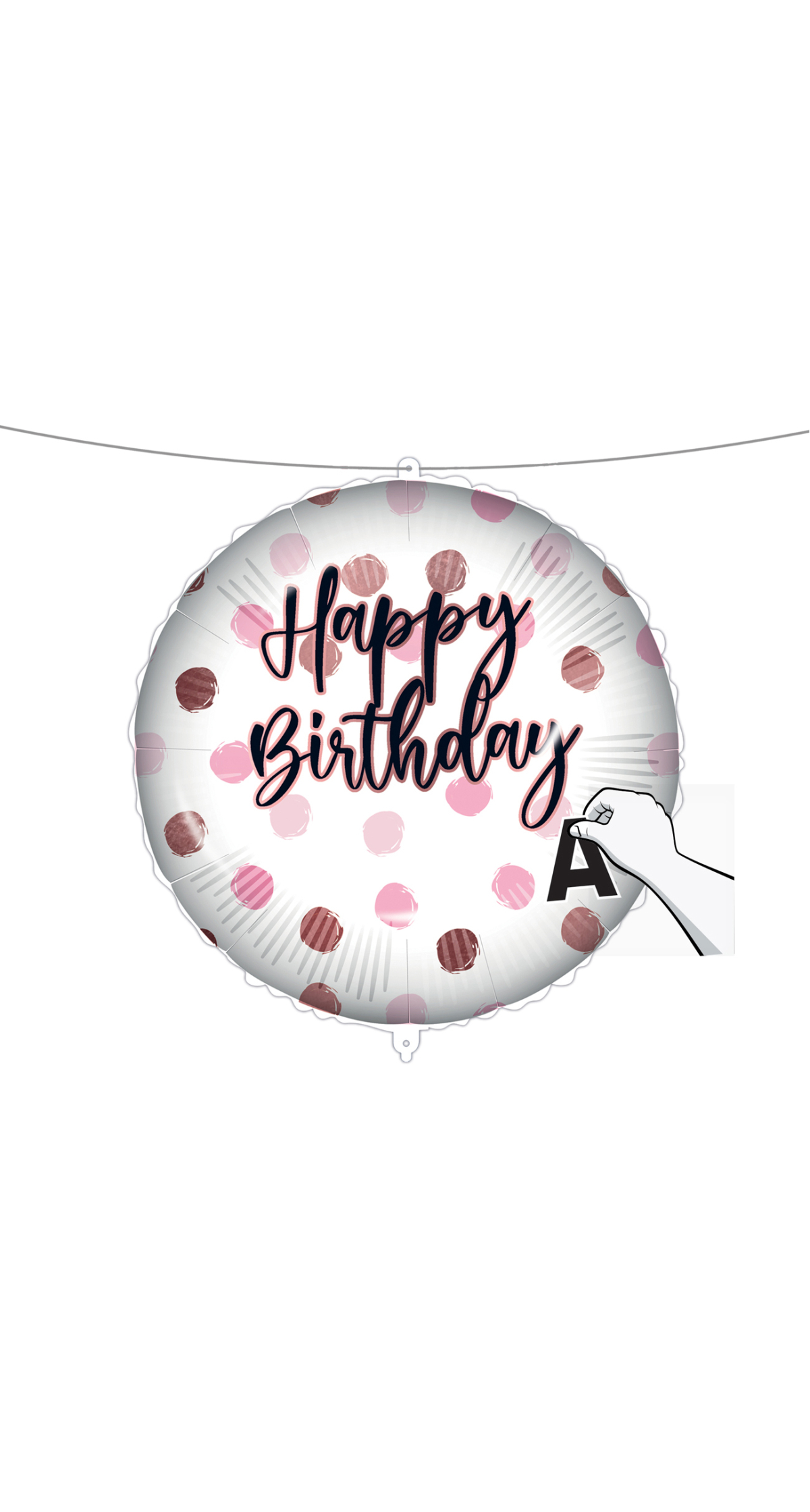 Personalised Happy Birthday Pink Foil Balloon 18"/46cm - Image 3