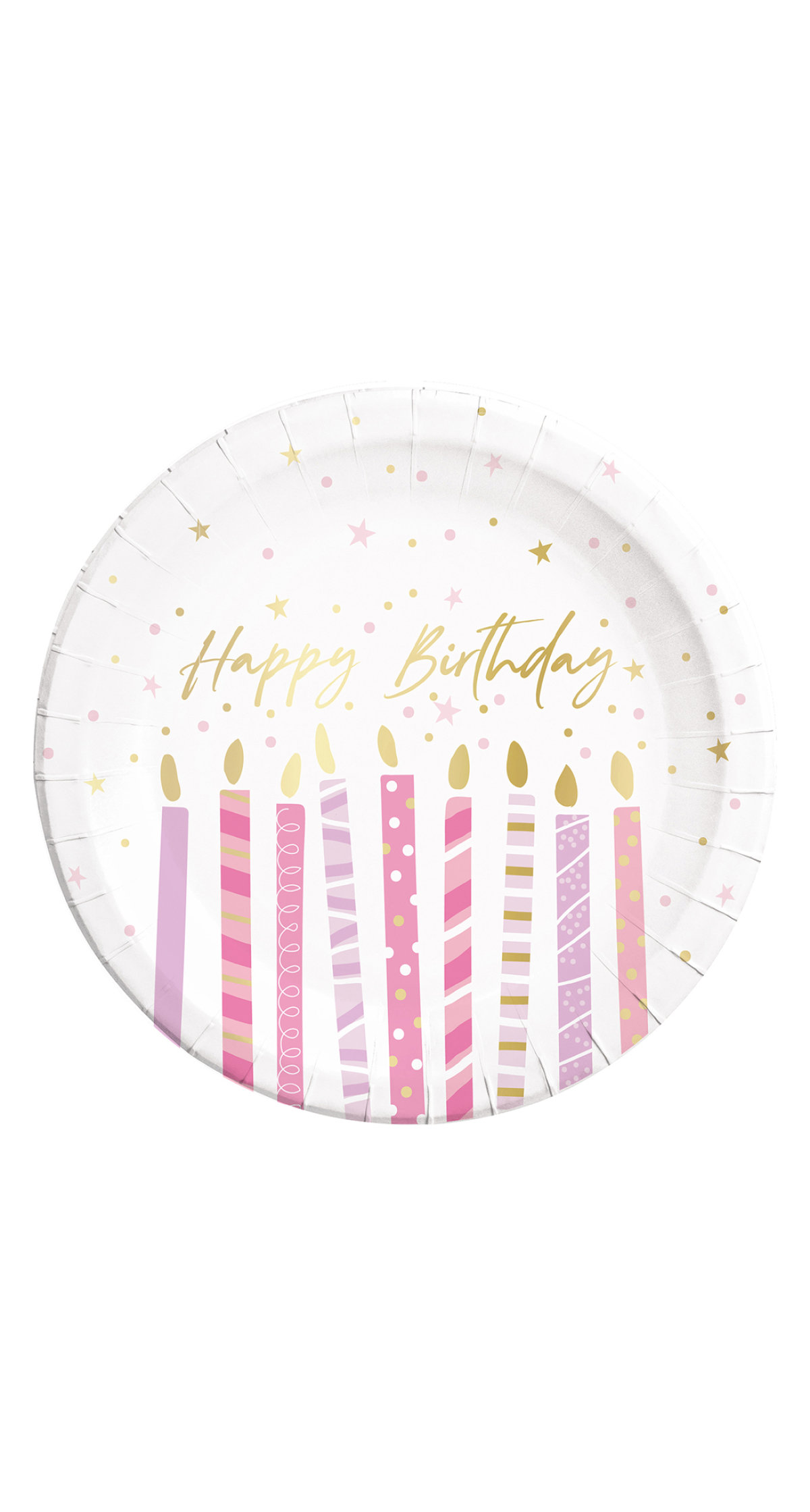 Birthday Candles FSC Paper Plates Large 23cm - 8pk