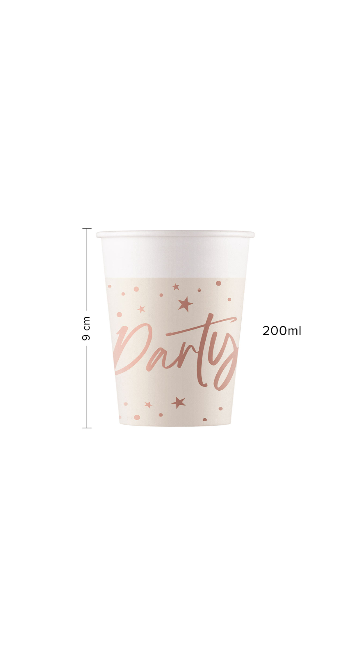 Rose Gold Party FSC Paper Cups 200ml - 8pk - Image 2