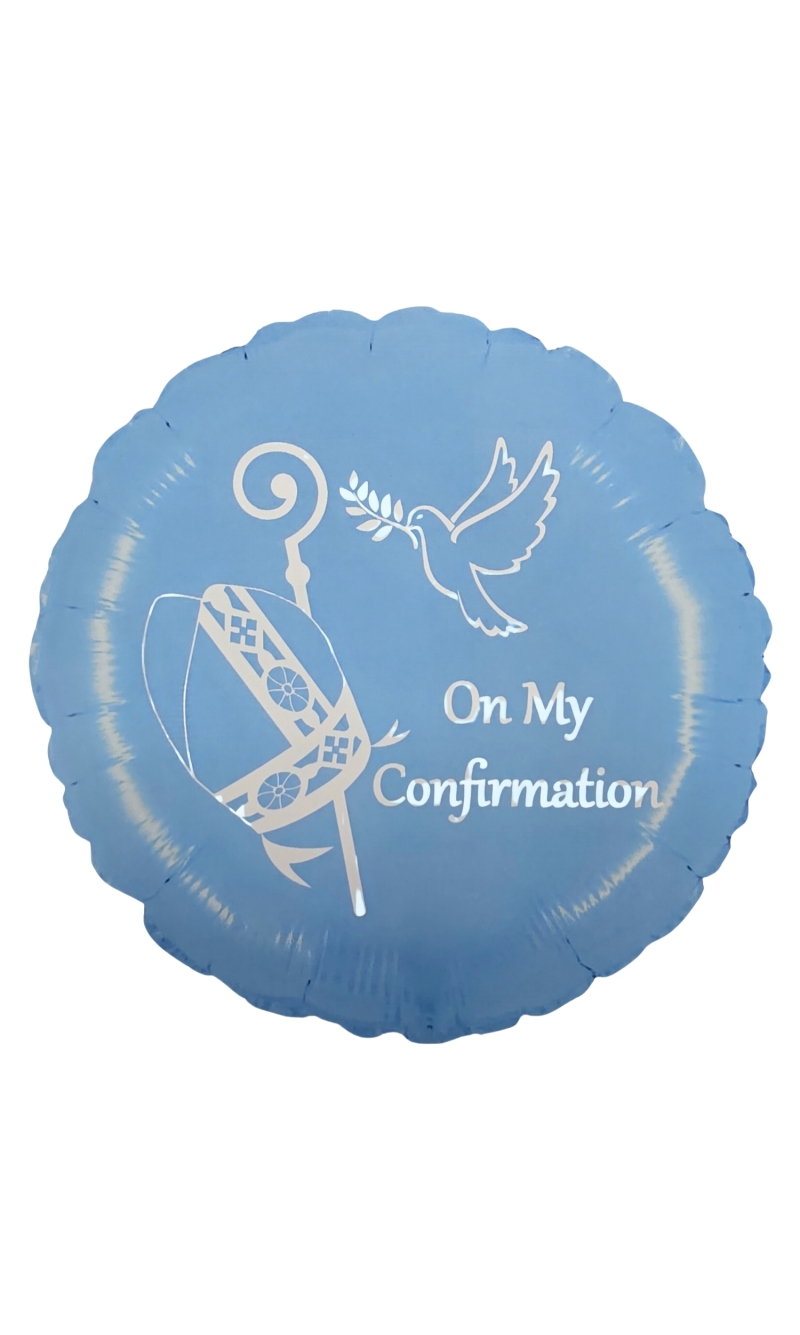 On My Confirmation Blue - 18" Foil Balloon