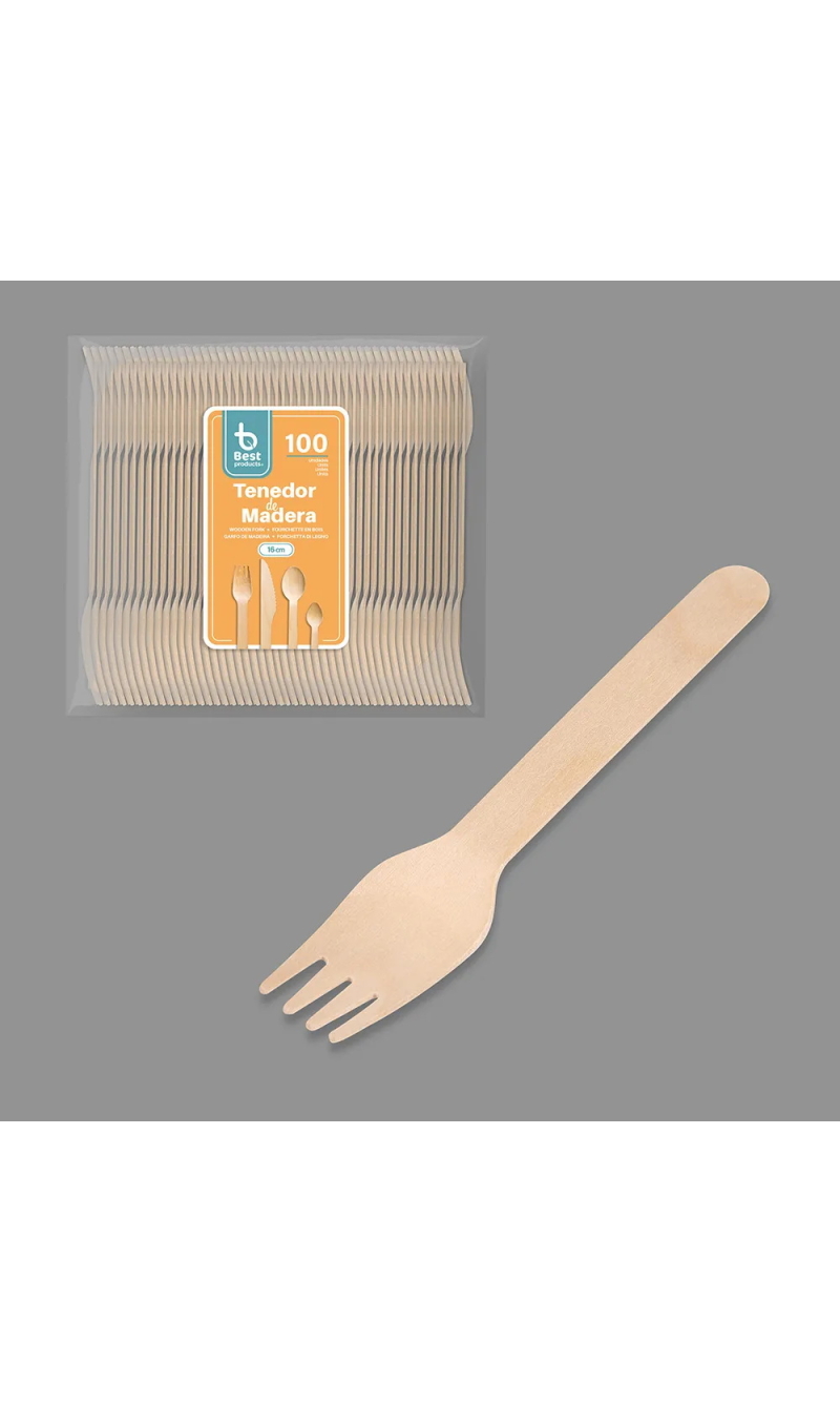 Wooden Forks 16cm - 100pcs