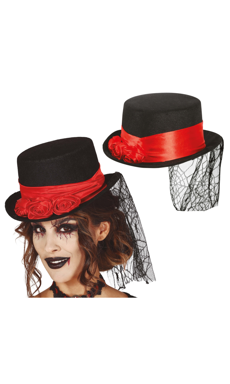 Felt Vampiress Top Hat - Adult One Size
