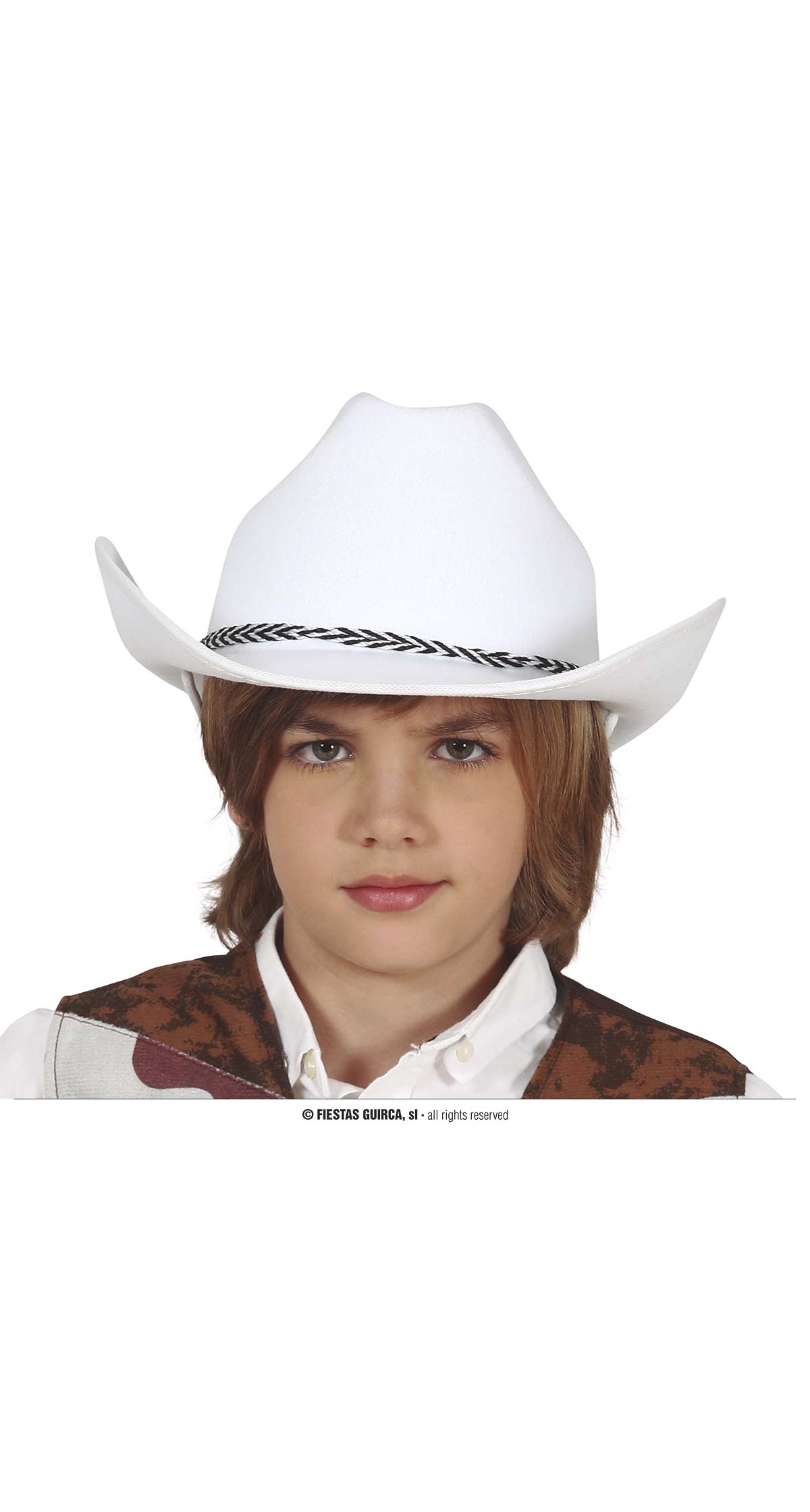 White Felt Cowboy Hat - Child One Size
