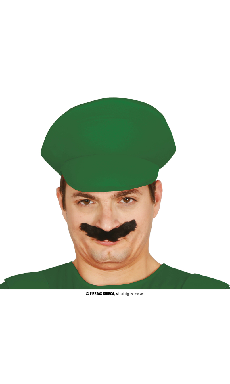 Luigi Super Mario Green Plumber Cap - Adult One Size