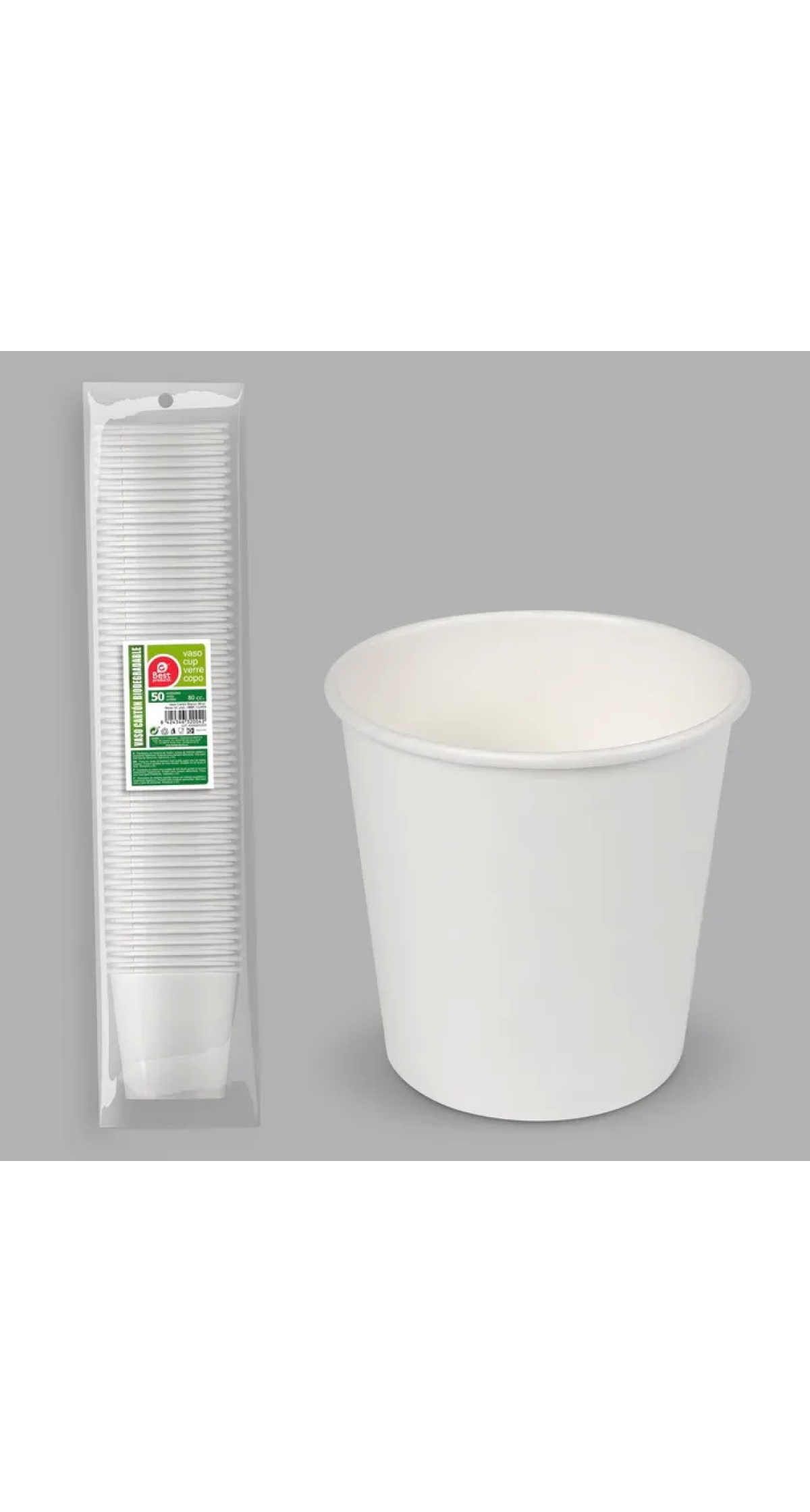 White Paper Cups 80ml - 50pk