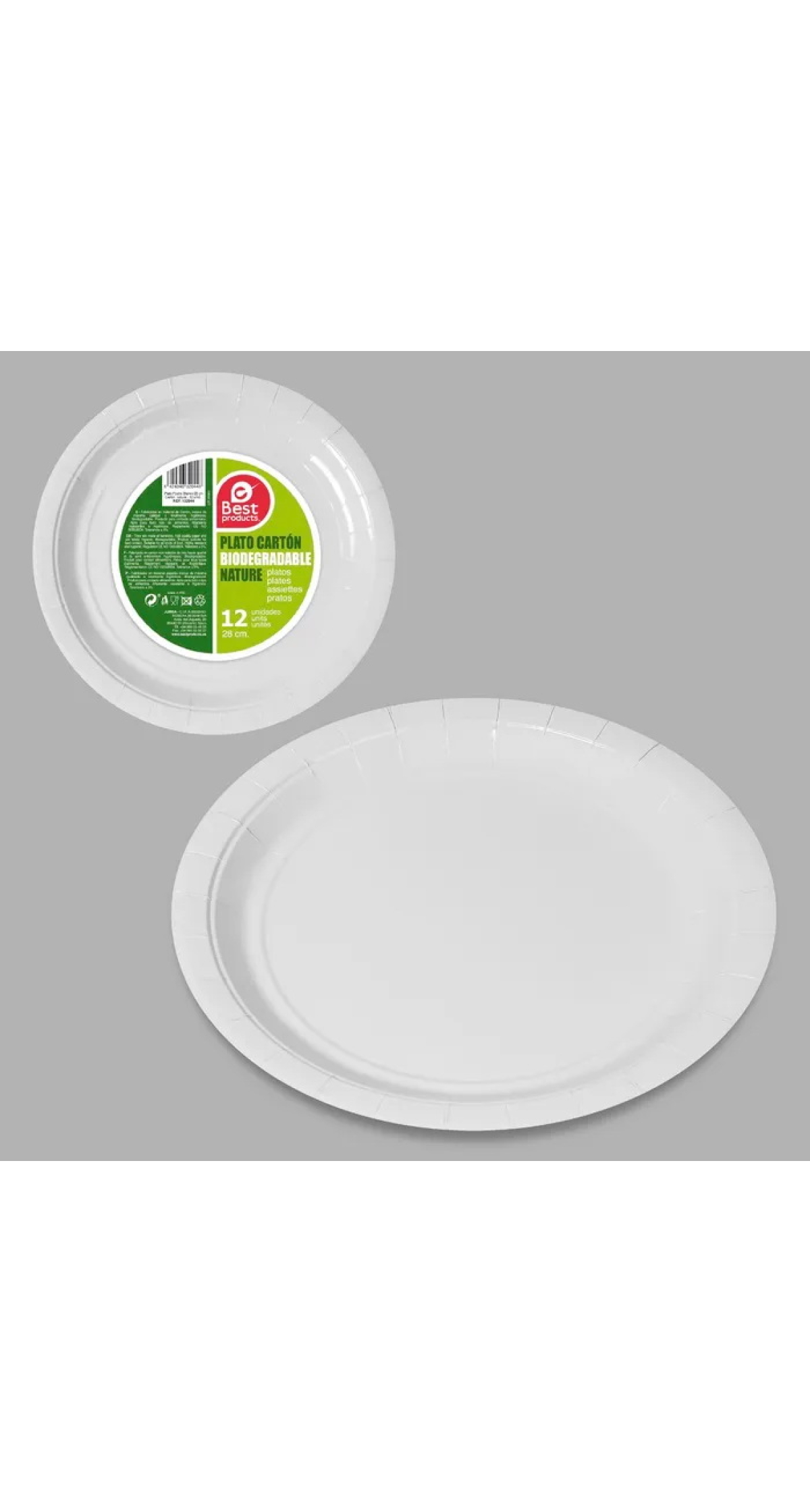 White Round Paper Plate 28cm - 12pk