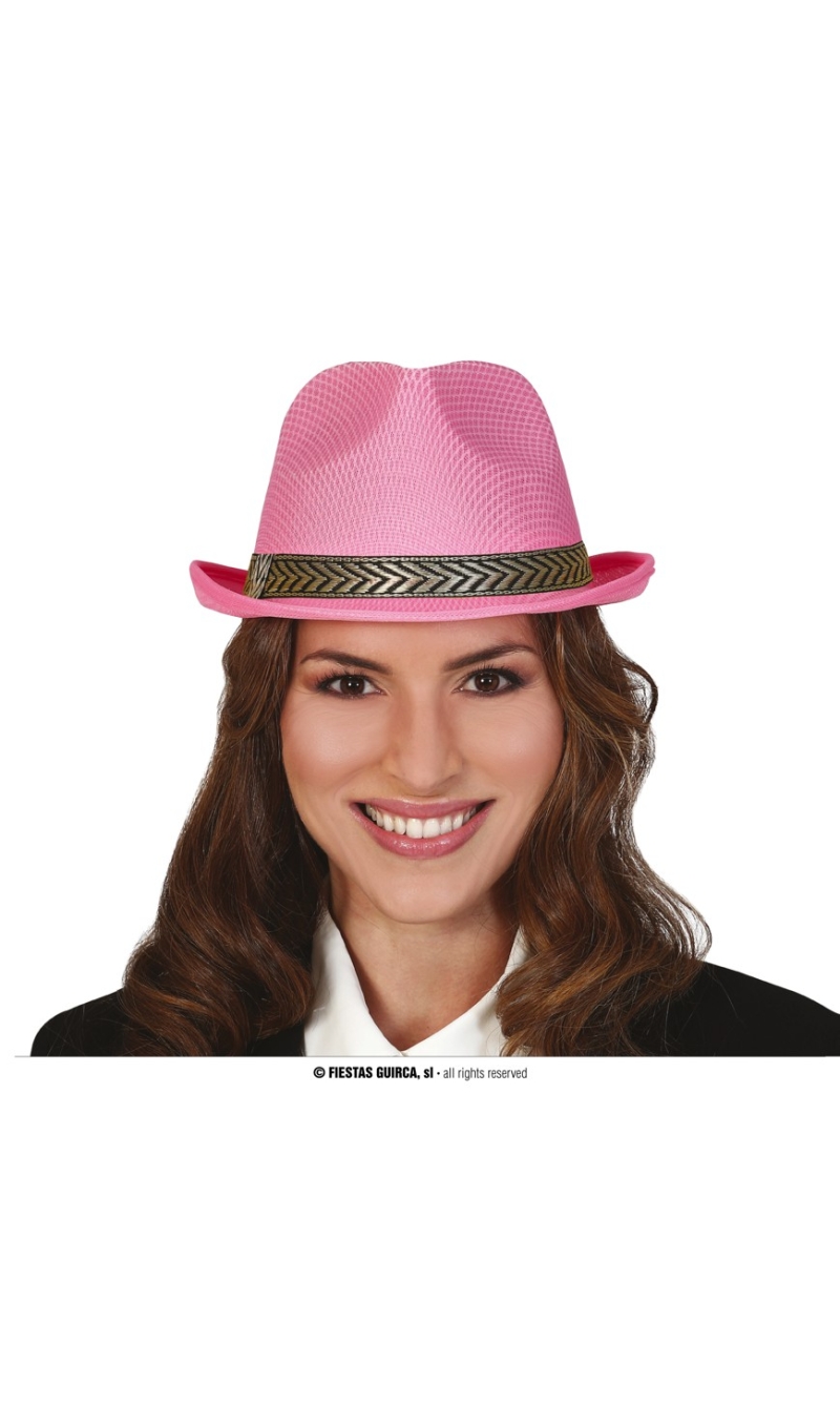 Pink Gangster Hat - Adult One Size