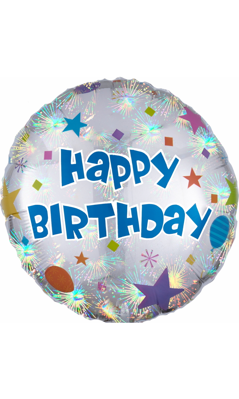 Happy Birthday Confetti Standard Circle Foil Balloon 17" (42cm)