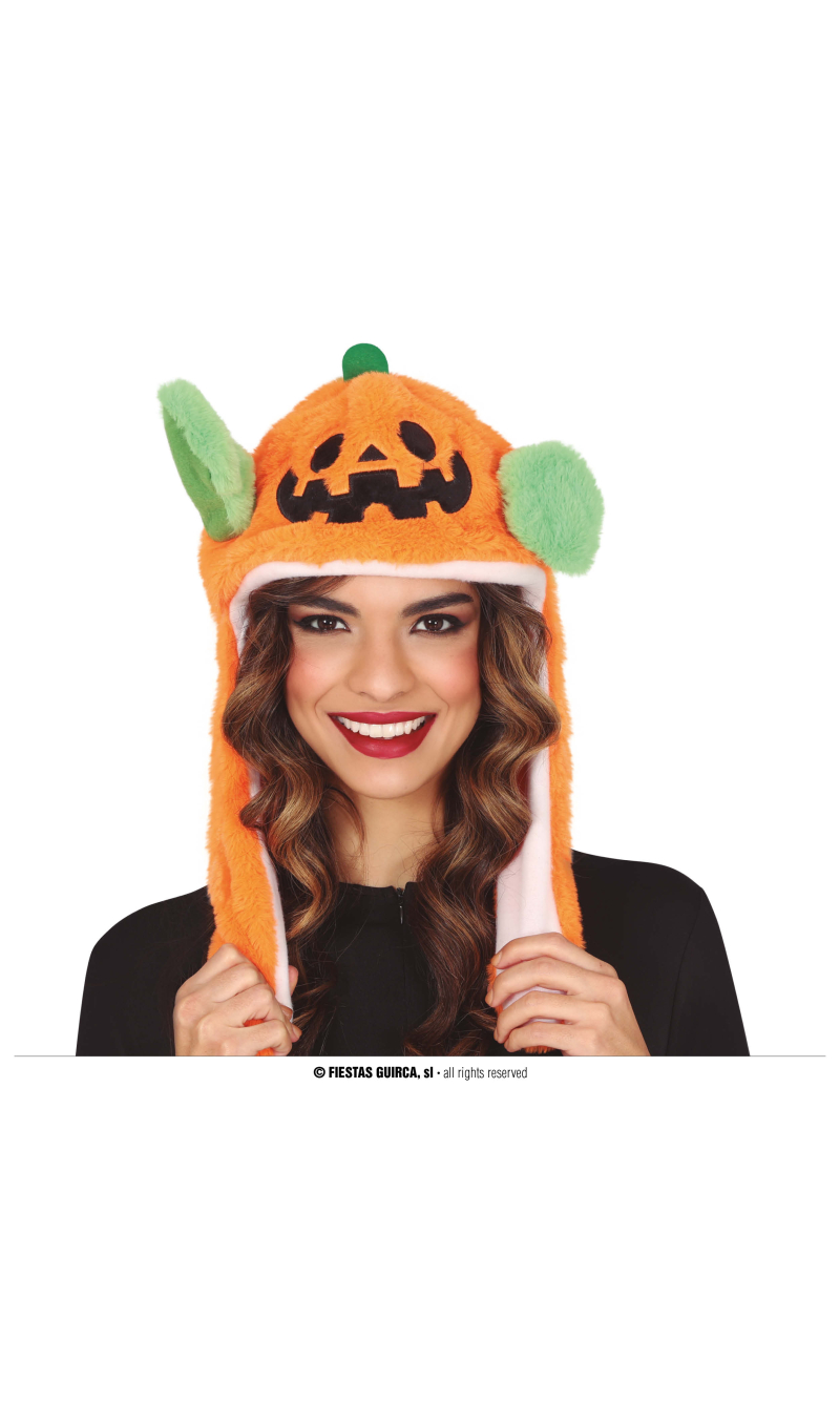 Halloween Plush Pumpkin Beanie Hat With Movement
