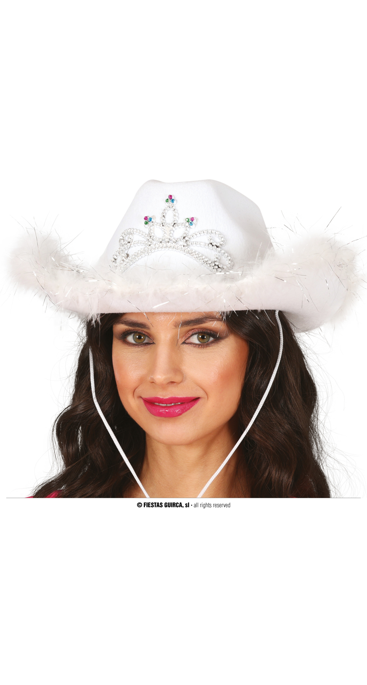 Hens Party Cowboy Hat With Boa - Adult One Size - Image 3