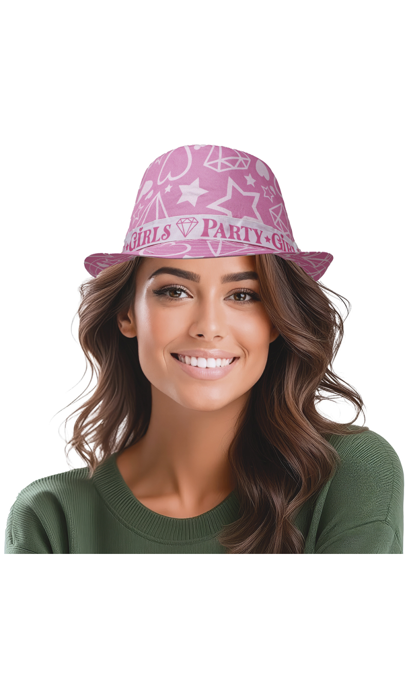 Hens Party Girls Pink Summer Hat - Adult One Size